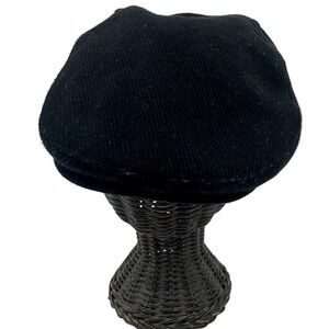 Stewart‎ of Scotland Flat Cap S/M Black Cotton Newsboy Ivy Hat Classic Style
